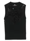 Ermanno Scervino Knit Sleeveless Top With Embroidery