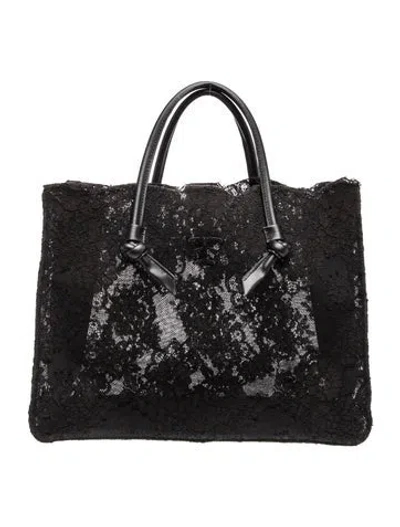 Pre-owned Ermanno Scervino Lace Tote In Black