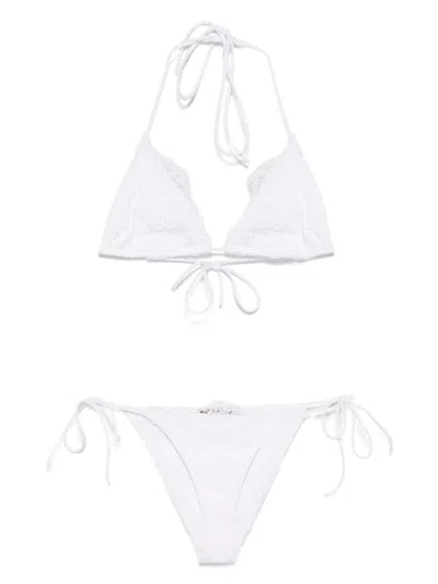 Ermanno Scervino Lace-trim Bikini Set In White