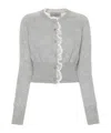Ermanno Scervino Lace-trim Cashmere Cardigan In Gray