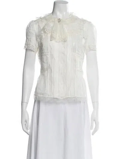 Pre-owned Ermanno Scervino Lace Trim Embellishment Set In Neutrals