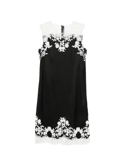 Ermanno Scervino Lace Trim Midi Dress In Black