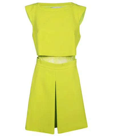 Ermanno Scervino Lace Trim Midi Dress In Green