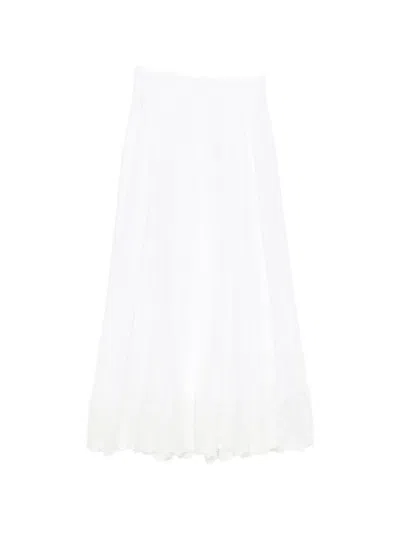 Ermanno Scervino Lace-trim Midi Skirt In White