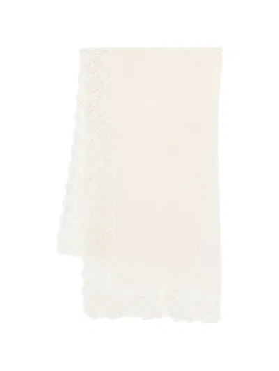 Ermanno Scervino Lace Trim Scarf In Neutral