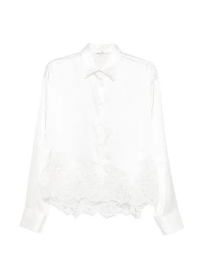 Ermanno Scervino Lace-trim Satin Blouse In White