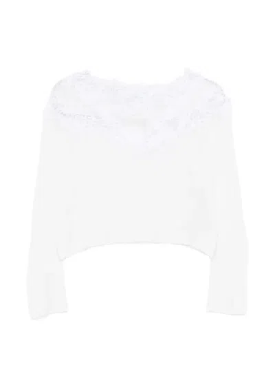 Ermanno Scervino Lace-trim Sweater In Multi