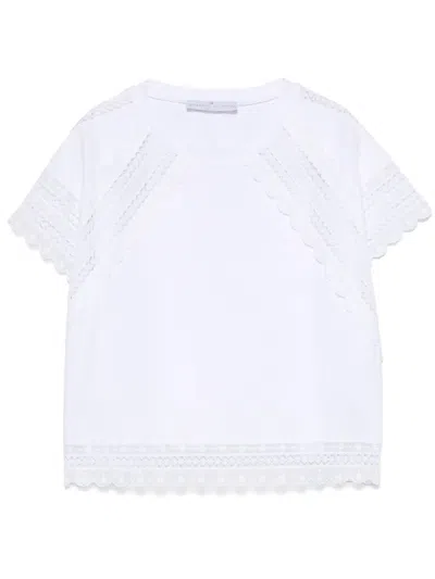 Ermanno Scervino Lace-trim T-shirt In 白色
