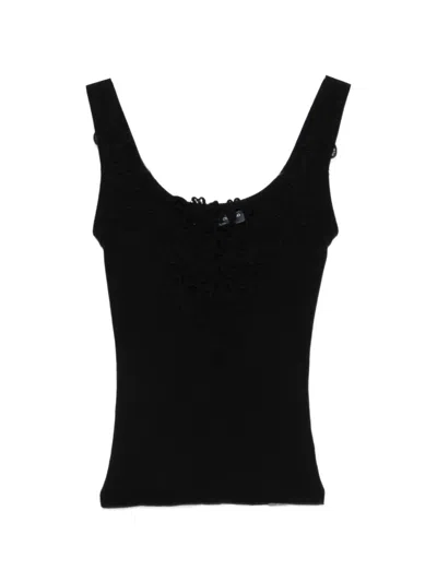 Ermanno Scervino Lace-trim Top In Black