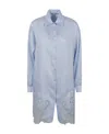 Ermanno Scervino Lace Paneled Oversize Long Shirt In Gray