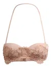 Ermanno Scervino Lace-trimmed Bandeau Bikini Top In Neutral