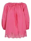Ermanno Scervino Gathered Neckline Blouse In Pink