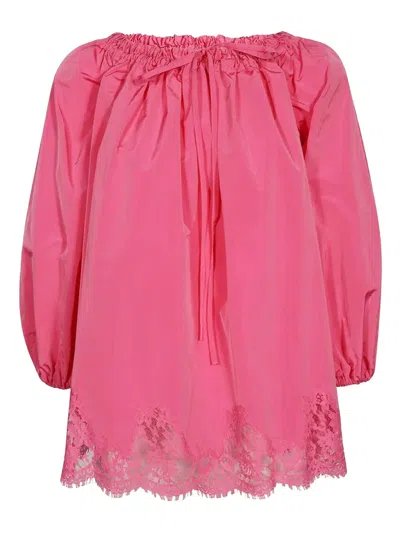 ERMANNO SCERVINO LACE-TRIMMED BLOUSE