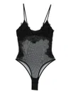 Ermanno Scervino Lace-trimmed Bodysuit In Black