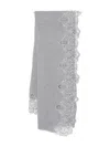Ermanno Scervino Cashmere Scarf Featuring Lace Trim In Gray