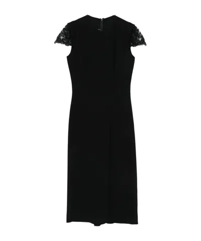 ERMANNO SCERVINO LACE-TRIMMED DRESS