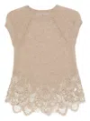 Ermanno Scervino Lace-trimmed Knit T-shirt