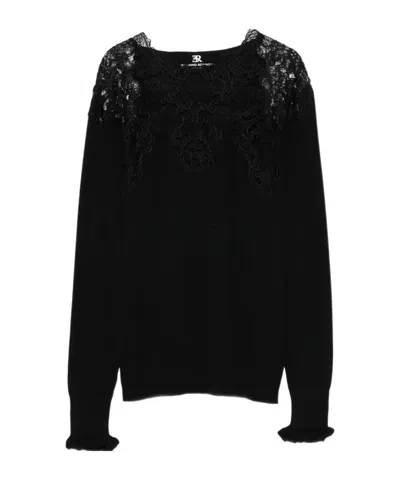 Ermanno Scervino Lace-trimmed Merino Wool T-shirt