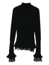 Ermanno Scervino Long Sleeve Turtle-neck Sweater In Black