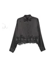 Ermanno Scervino Silk Shirt With Lace Trim In Black