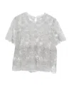 Ermanno Scervino Grey Lace-trimmed Short-sleeved T-shirt In Gray