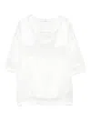 Ermanno Scervino Lace-trimmed Silk Top In White