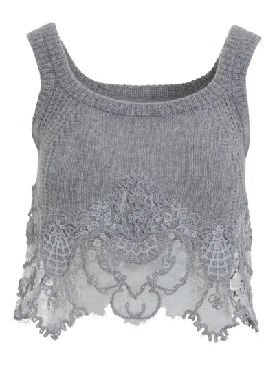 Ermanno Scervino Lace-trimmed Tank Top