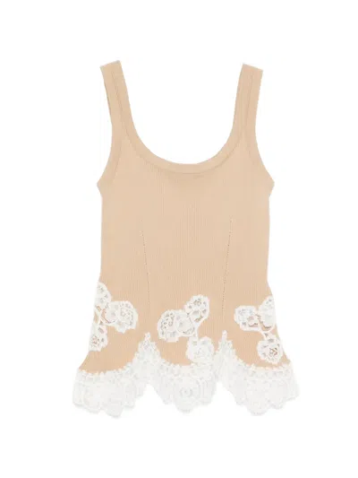 Ermanno Scervino Lace Vest In Brown
