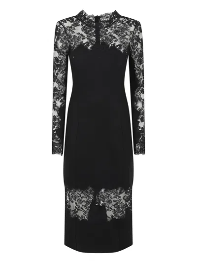 Ermanno Scervino Lace Wool Dress In Multi