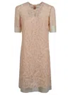Ermanno Scervino Rear Zip Floral Lace Dress