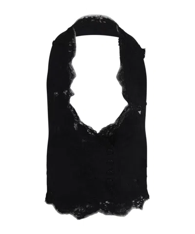 Ermanno Scervino Laced Open Back Vest In Black