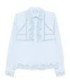 Ermanno Scervino Lace-detail Shirt In Blue