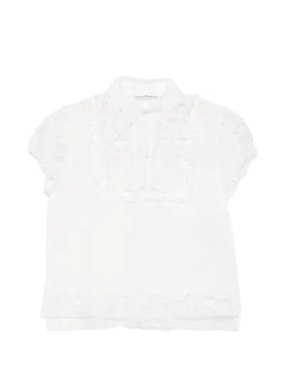 Ermanno Scervino Lace-detail Short-sleeve Blouse In White