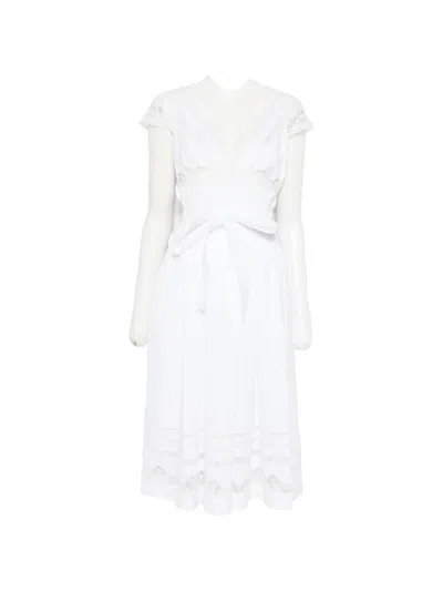 Ermanno Scervino Lace-details V-neck Midi Dress In White
