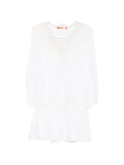 Ermanno Scervino Lace-embellished Tiered Dress In White