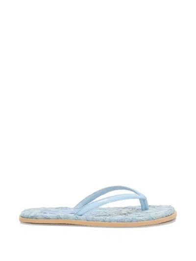Ermanno Scervino Lace-embellished Sandals In Blue