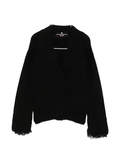 Ermanno Scervino Lace-trim Cashmere Cardigan In Purple