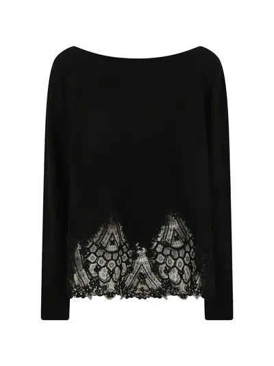 Ermanno Scervino Lace-trim Cashmere Sweater In Multi