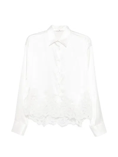 Ermanno Scervino Lace-trim Satin Blouse In White