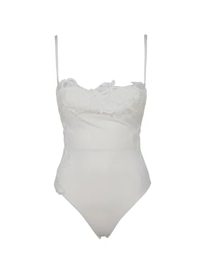 Ermanno Scervino Lace-trim Swimsuit In White