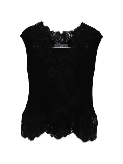 Ermanno Scervino Lace-trim Top In Black