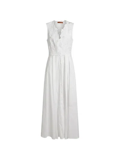 Ermanno Scervino Lace-trimmed Sleeveless Maxi Dress In White