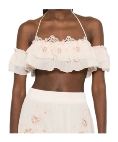 Ermanno Scervino Lace-trimmed Top In Black