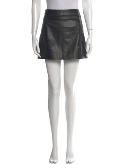 Pre-owned Ermanno Scervino Lamb Leather Mini Skirt In Gray