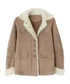 Ermanno Scervino Lambskin Jacket With Embroidery And Shearling Lining In Brown