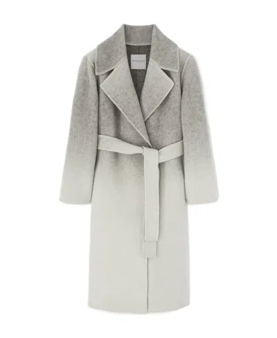 Ermanno Scervino Lapel Long-sleeved Wool Coat In White