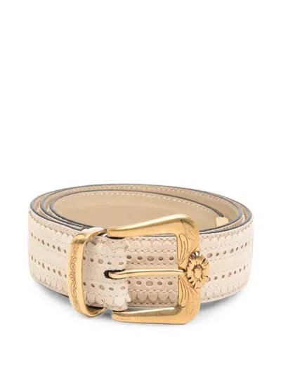 Ermanno Scervino Laser-cut Leather Belt In Brown