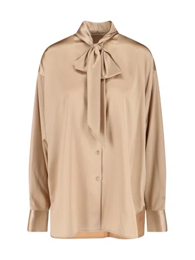 ERMANNO SCERVINO LAVALLIÈRE SILK SHIRT - IVORY