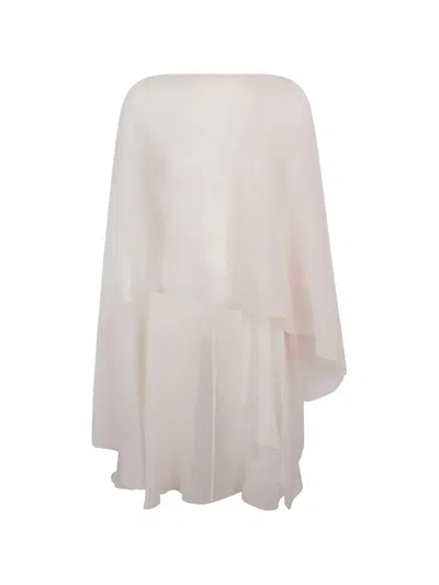 Ermanno Scervino Layered Draped Cape In White