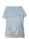 Ermanno Scervino Layered Lace Top In Azzure